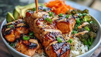 Sriracha Honey Salmon Bowls