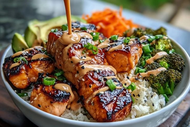 Sriracha Honey Salmon Bowls