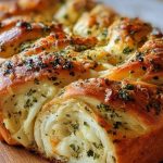 Swirled Garlic Herb And Cheese Bread