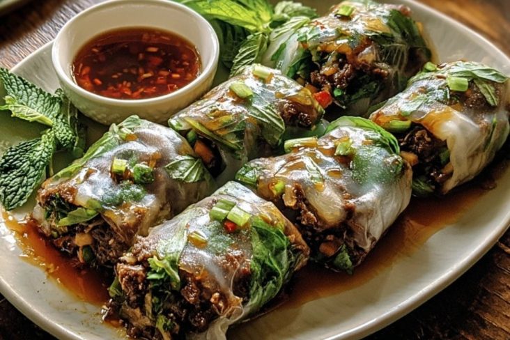 Thai Basil Beef Rolls
