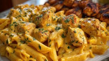 Velveeta Chicken Penne in Creamy Mozzarella Garlic Cheese Sauce