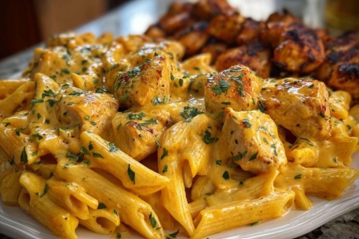Velveeta Chicken Penne in Creamy Mozzarella Garlic Cheese Sauce