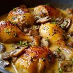 Baked Chicken Legs with Cream of Mushroom Sauce
