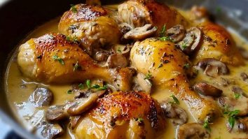 Baked Chicken Legs with Cream of Mushroom Sauce