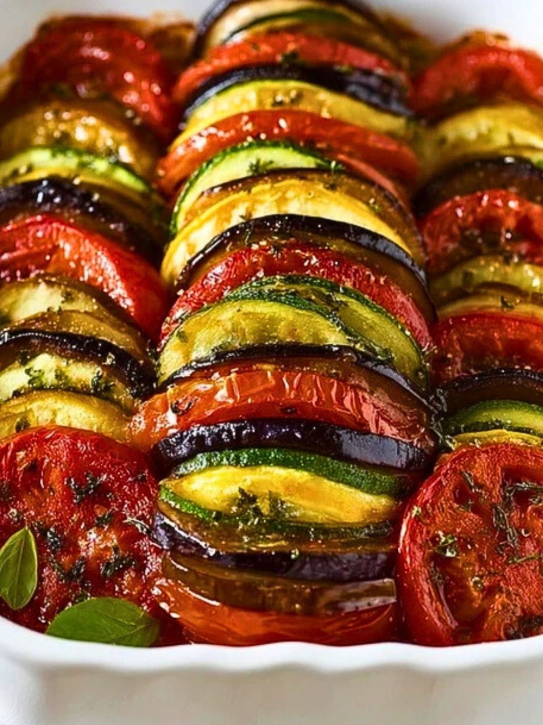 Ratituy Baked Ratatouille with Tomatoes, Zucchini, and Eggplant