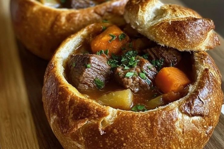 Beef Stew in Bread Bowls