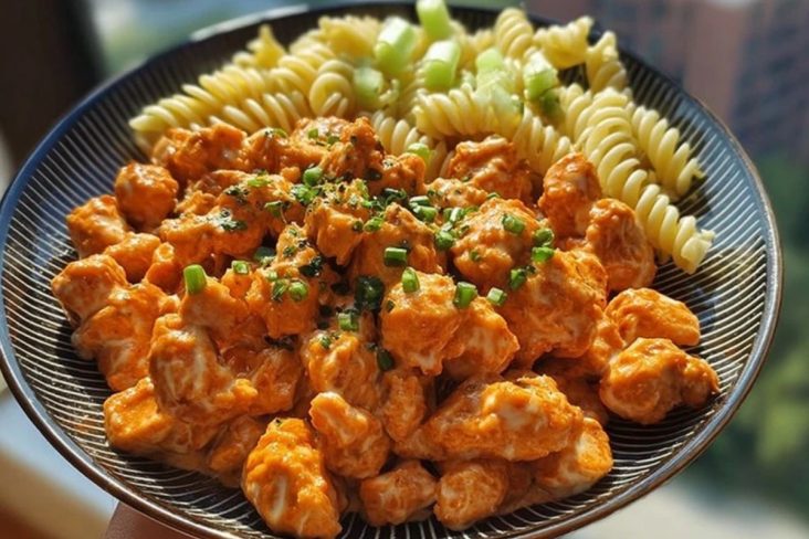 Buffalo Garlic Chicken Bites & Ranch Cajun Alfredo Twisted Pasta