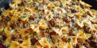 Cajun Cream Cheese Alfredo Bowties with Spiced Ground Beef