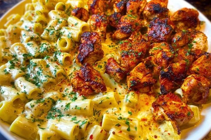 Cajun Garlic Butter Chicken Rigatoni in Cheesy Alfredo Sauce
