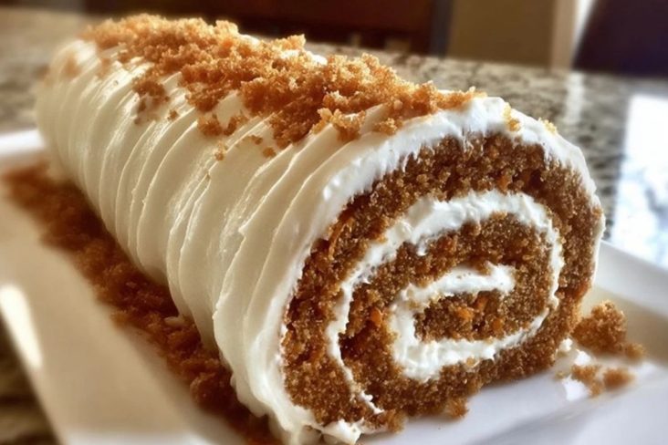 Carrot Cake Roll with Cream Cheese Frosting