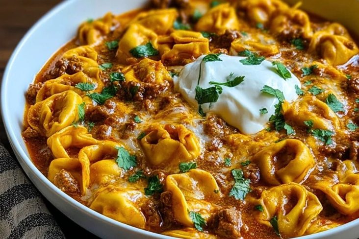 Cheesy Beef Enchilada Tortellini