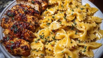 Cheesy Garlic Cajun Chicken Bowtie Pasta in Alfredo Sauce