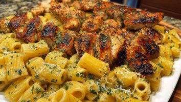 Cheesy Rigatoni with Garlic Parmesan Chicken