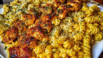 Cheesy Rotini with Garlic Parmesan Chicken