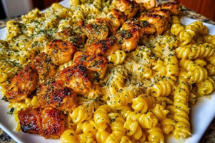 Cheesy Rotini with Garlic Parmesan Chicken