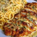 Chicken Smothered in Cheesy Alfredo Three-Cheese Spaghetti Sauce