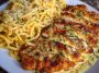 Chicken Smothered in Cheesy Alfredo Three-Cheese Spaghetti Sauce