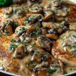 Chicken and Mushroom Skillet in a Creamy Asiago and Mustard Sauce