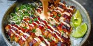 Chili Chicken Bowl with Coconut Lime Drizzle