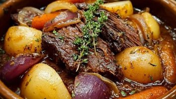 Cider-Braised Beef with Apples & Onions