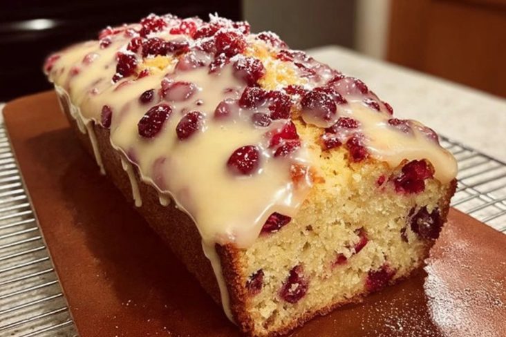 Cranberry Orange Bread with Glaze