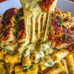 Creamy Cajun Chicken Rigatoni with Garlic Mozzarella Sauce