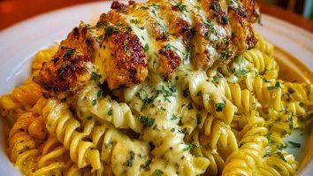 Creamy Cajun Chicken Rotini with Garlic Mozzarella Sauce