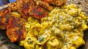 Creamy Cajun Chicken Tortellini in Velveeta Garlic Cheese Sauce