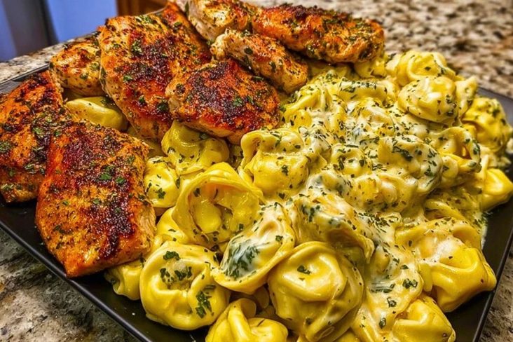 Creamy Cajun Chicken Tortellini in Velveeta Garlic Cheese Sauce