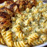 Creamy Garlic Butter Chicken and Rotini in Parmesan Sauce