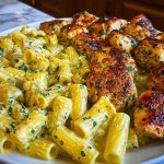 Creamy Garlic Parmesan Chicken with Cheesy Penne Pasta
