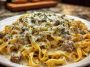 Creamy Parmesan Beef Fettuccine with Garlic Butter Sauce