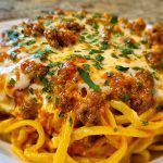Creamy Velveeta Linguine with Italian Beef Marinara