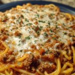 Creamy Velveeta Spaghetti with Italian Beef Marinara