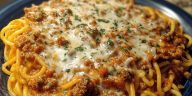 Creamy Velveeta Spaghetti with Italian Beef Marinara