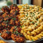 Crispy Chicken Bites & Blackened Cajun Alfredo with Roasted Corn Twists