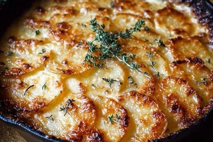 Crispy Parmesan and Gruyere Potato Gratin