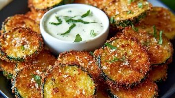 Crispy Zucchini Chips with Basil Mayo