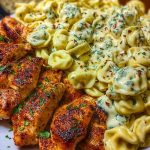 Easy Creamy Velveeta Chicken Tortellini with Mozzarella Garlic Sauce One-Pot Dinner