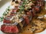 French Seared Steak with Cognac Cream Sauce