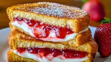 Fried Strawberry Cheesecake Sandwiches