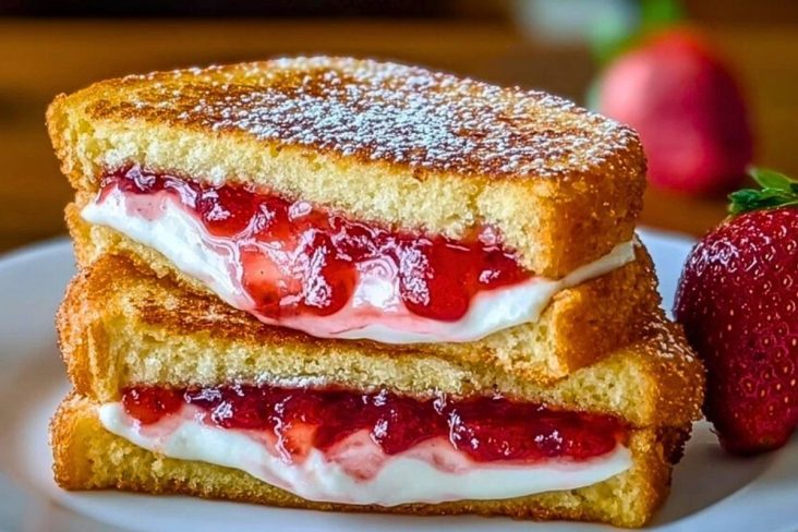 Fried Strawberry Cheesecake Sandwiches