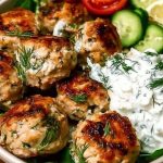 Greek Chicken Meatballs with Tzatziki Sauce