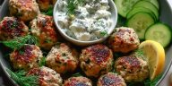 Greek Turkey Meatballs with Tzatziki Sauce