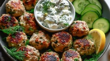 Greek Turkey Meatballs with Tzatziki Sauce