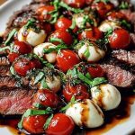 Grilled Flank Steak Caprese with Balsamic Dressing