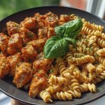 Hot Honey Garlic Chicken Bites & Cajun Alfredo with Crispy Broccoli Twists