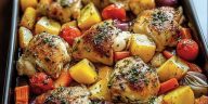 Insanely Good One-Pan Herb Chicken & Roasted Veggie Bake