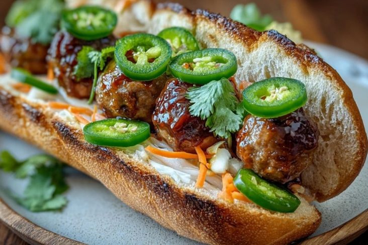 Korean BBQ Meatball Banh Mi