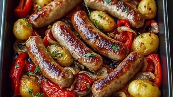 One-Pan Roasted Sausages with Peppers & Potatoes